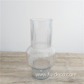 Clear Ripple Glass Vase Tall Clear Ribbed Glass